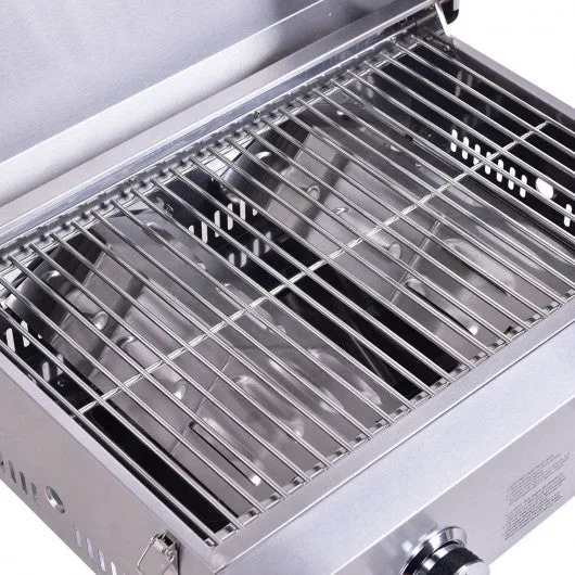 2 Burner Portable Stainless Steel BBQ Table Top Grill for Outdoors