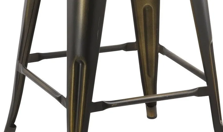 24" inch Metal Vintage Copper Distressed Counter Bar Stool Modern Set of 2