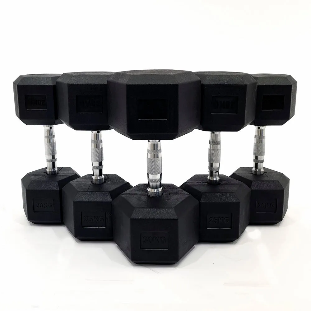 2.5KG PAIR HEAVY WEIGHT HEXAGONAL HEX DUMBELL SET WITH METAL HANDLES