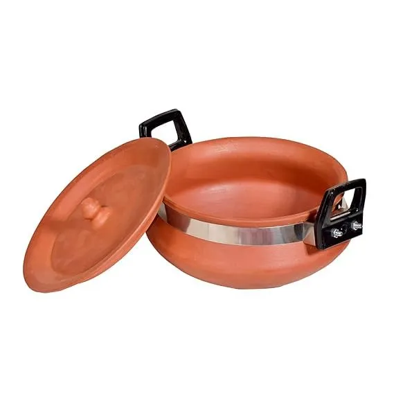 2L Clay Handi with Free Set of 2 Curd Bowls | Handmade Eco-friendly Terracotta Cookware | Organic Earthen | Sustainable Cookware Set