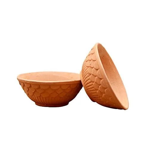 2L Clay Handi with Free Set of 2 Curd Bowls | Handmade Eco-friendly Terracotta Cookware | Organic Earthen | Sustainable Cookware Set