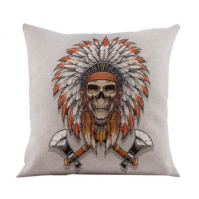 3 Style Indiana Skull Pillow Cover 43cmX43cm