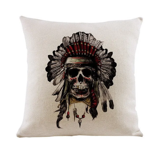 3 Style Indiana Skull Pillow Cover 43cmX43cm