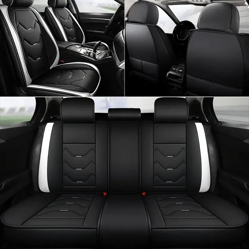 5-Seat Premium Faux Leather Car Seat Cover - 360° Full Coverage