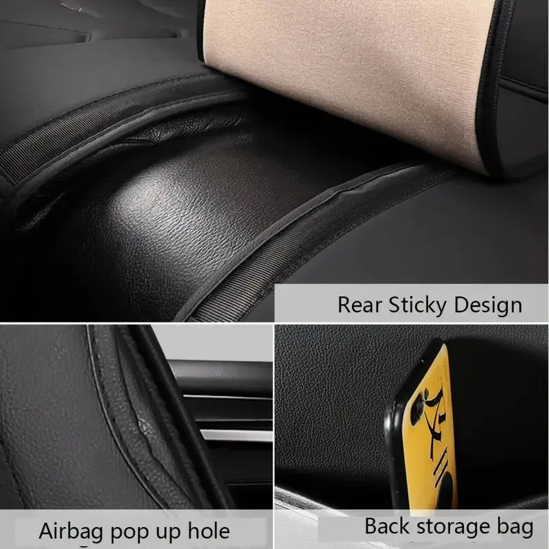 5-Seat Premium Faux Leather Car Seat Cover - 360° Full Coverage