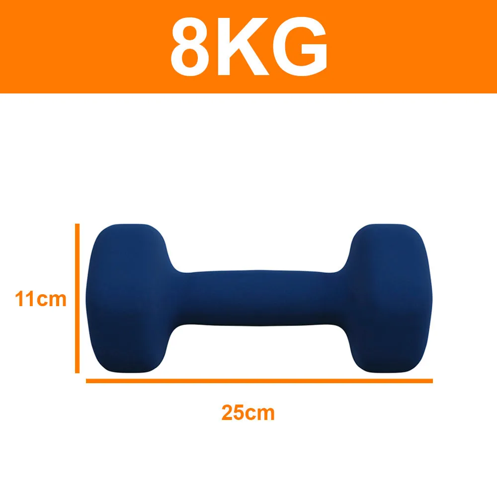 8KG PAIR NEOPRENE HEX DUMBELL SET