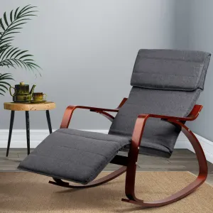 Adjustable Bentwood Rocking Armchair with Footrest - Artiss