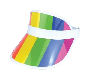 Adults Pride Visor Hat Neon Rainbow LGBTQ Gay Parade Fancy Dress Party Cap