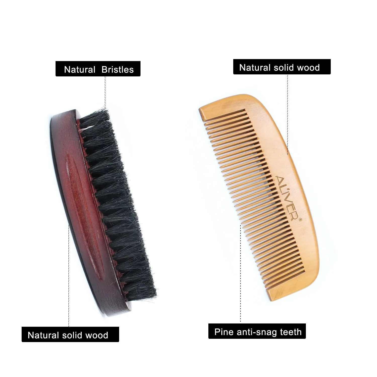 ALIVER men's beard portable styling comb beard comb brush cream oil beard water suit