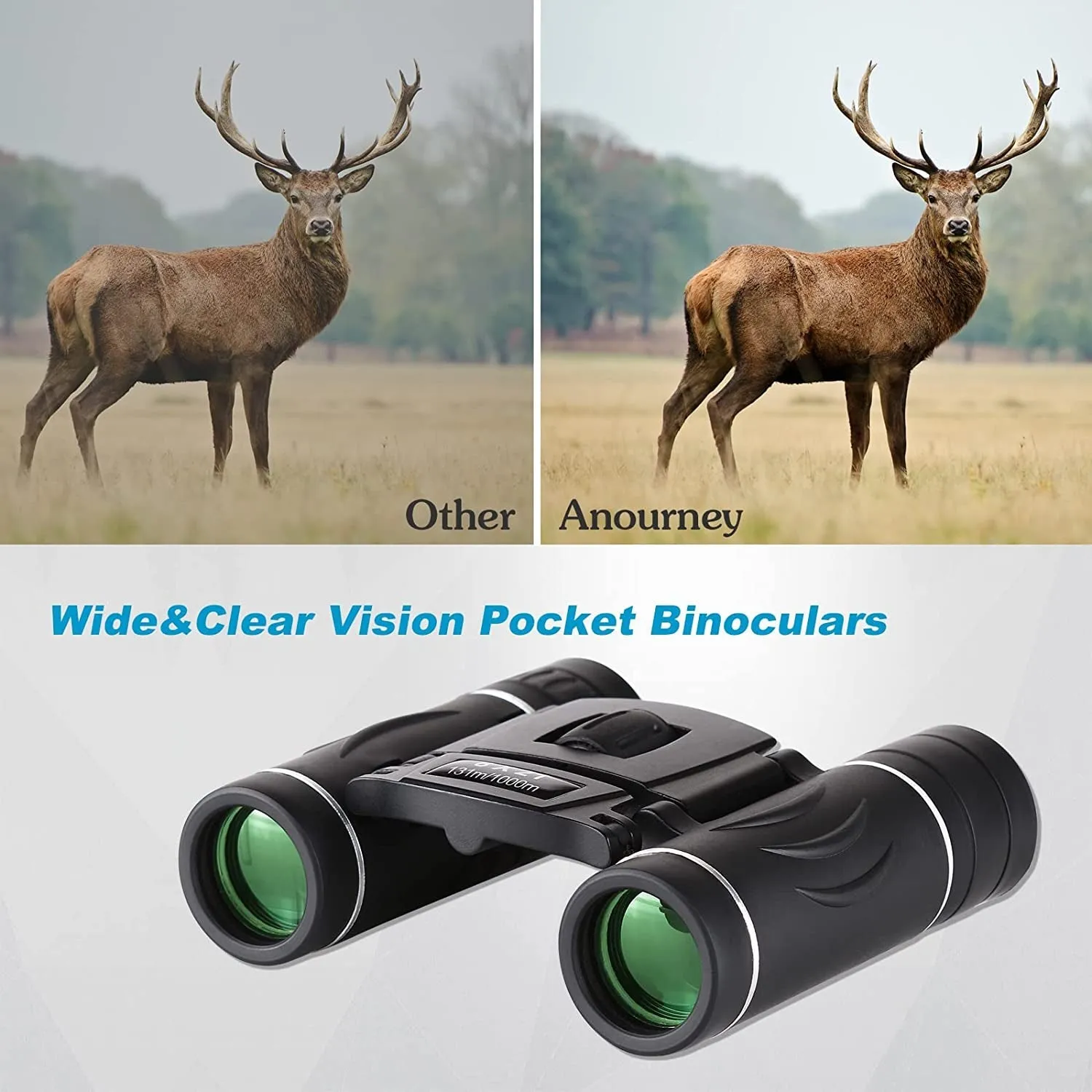 Anourney 8X21 Mini Compact Pocket Binoculars, Lightweight Foldable Binoculars,Easy Focus Small Binoculars for Adults Kids Bird Watching,Opera Concert, Travel, Hiking, Outdoor Scenery, Football Game