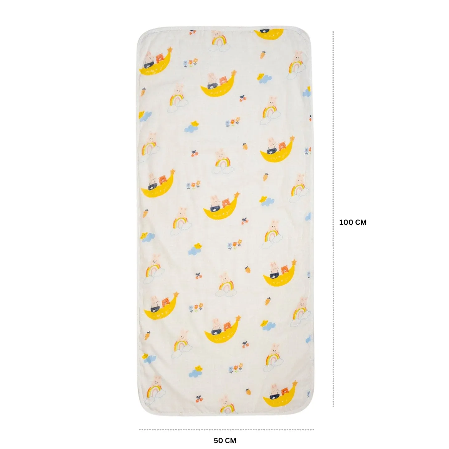 Baby Moo Banana 100% Cotton Ultra Soft Eco Friendly Absorbent Towel - White