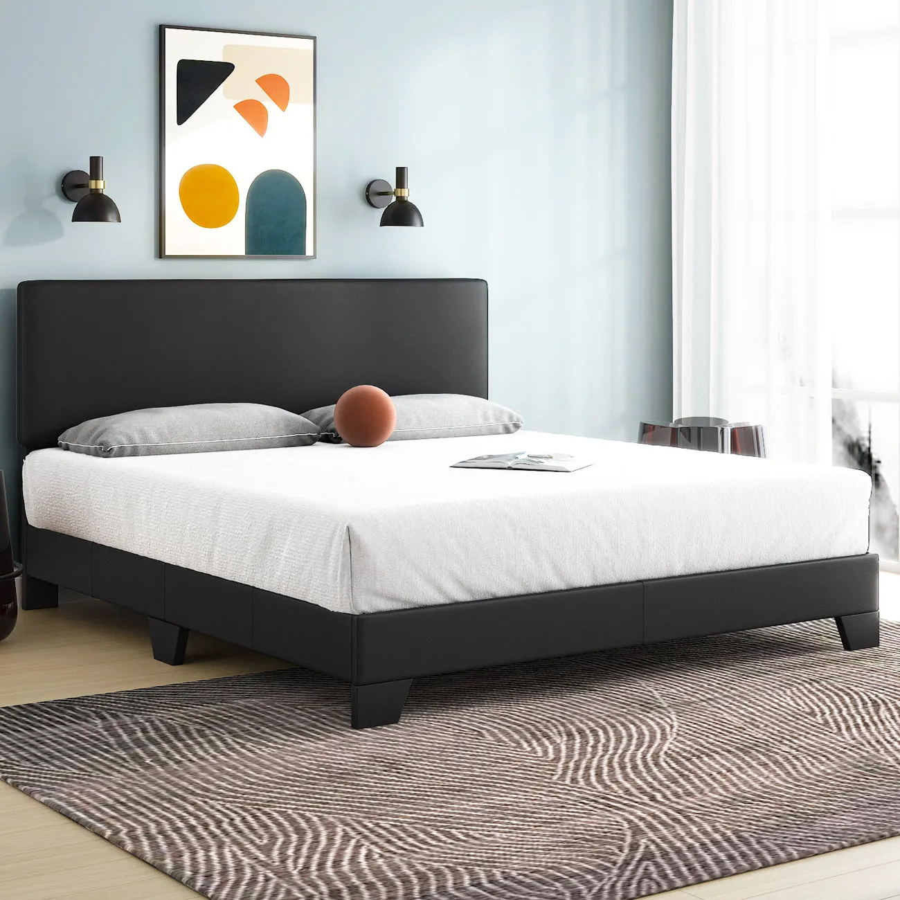 Bed Frame with Adjustable Headboard