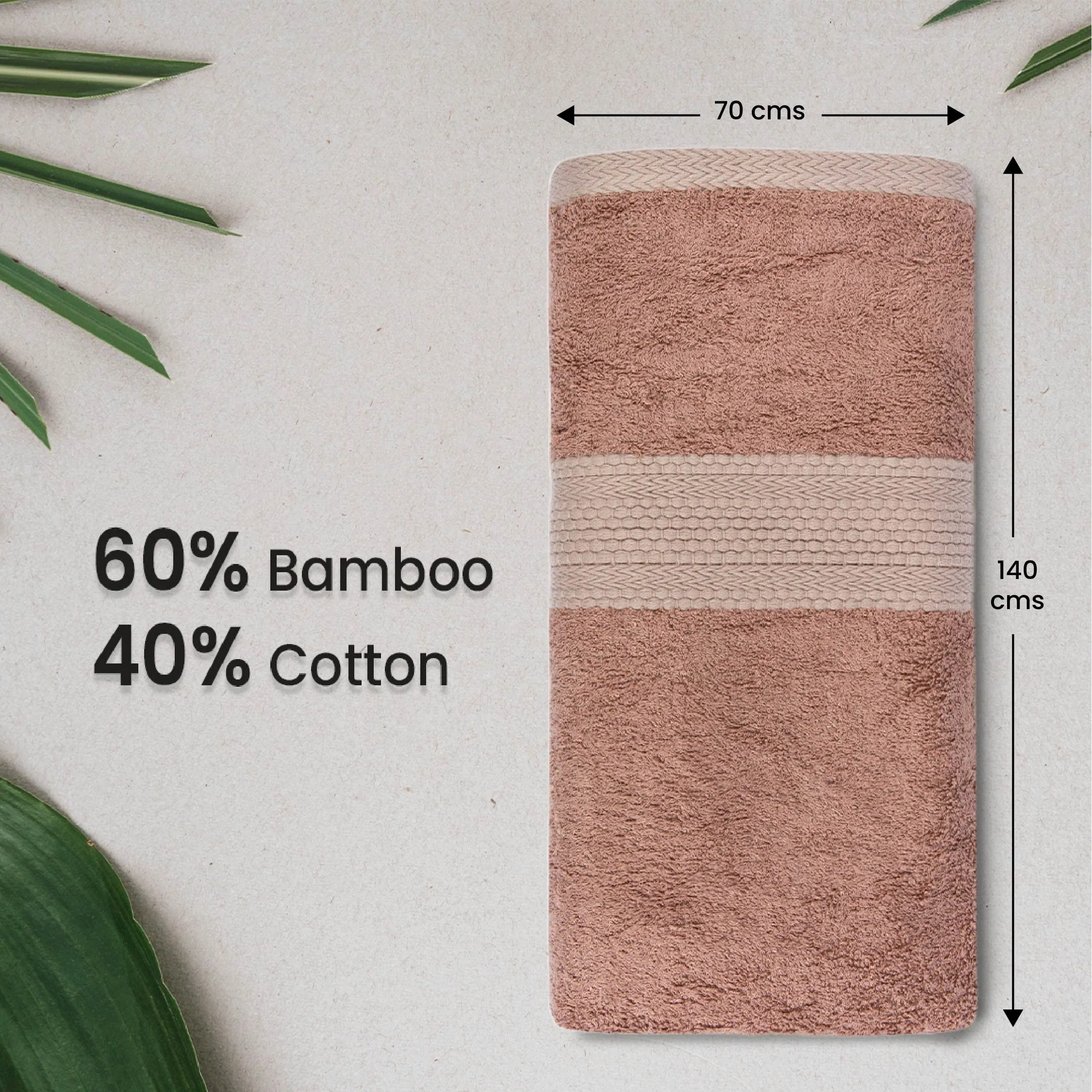 BePlush Bamboo Towels for Bath Size | Ultra Soft, Highly Absorbent, Quick Dry, Anti Bacterial Bamboo Bath Towel for Men & Women || 450 GSM, 27 x 55 Inches (2, Rust & Sky Blue)