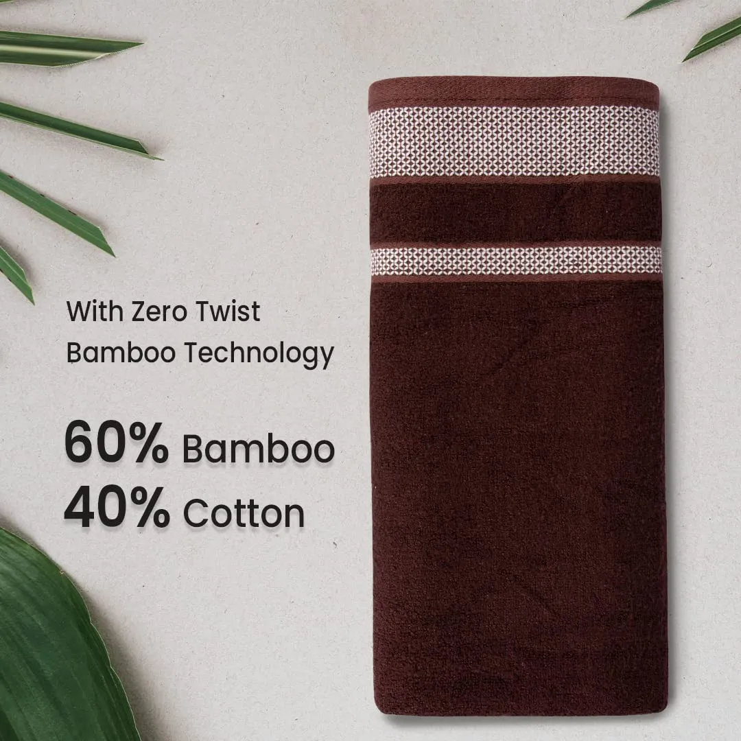 BePlush Zero Twist Bamboo Hand Towels : Ultra Soft, Highly Absorbent, Quick Dry, Anti Bacterial Napkins for Hand Towel || 450 GSM, 40 X 60 cms (6, Dark Brown)