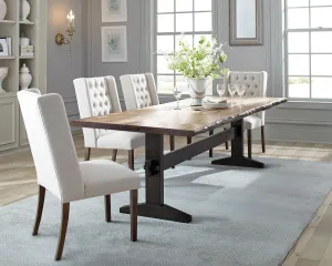 Bexley 5pc Live Edge Dining Set Natural Honey Finish