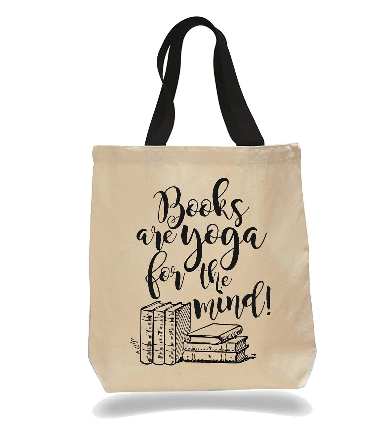 Books are yoga for the mind Cotton Canvas Book Bag