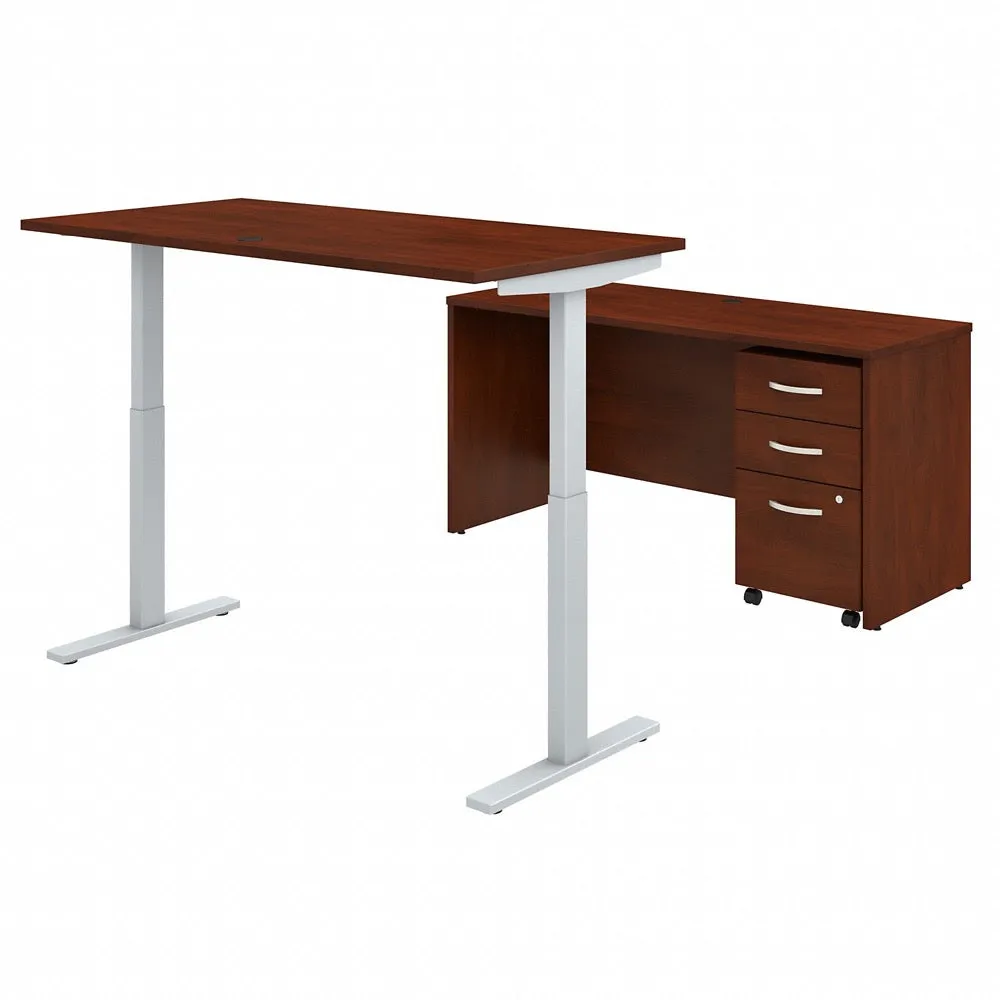 Bush Business Furniture 60W x 30D Height-Adjustable Standing Desk, Credenza and Storage