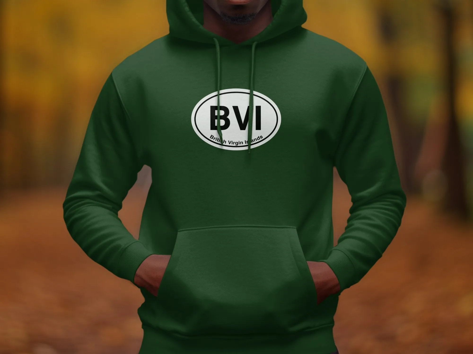 BVI Mens Hoodie - Explore Island Serenity in Comfortable Style