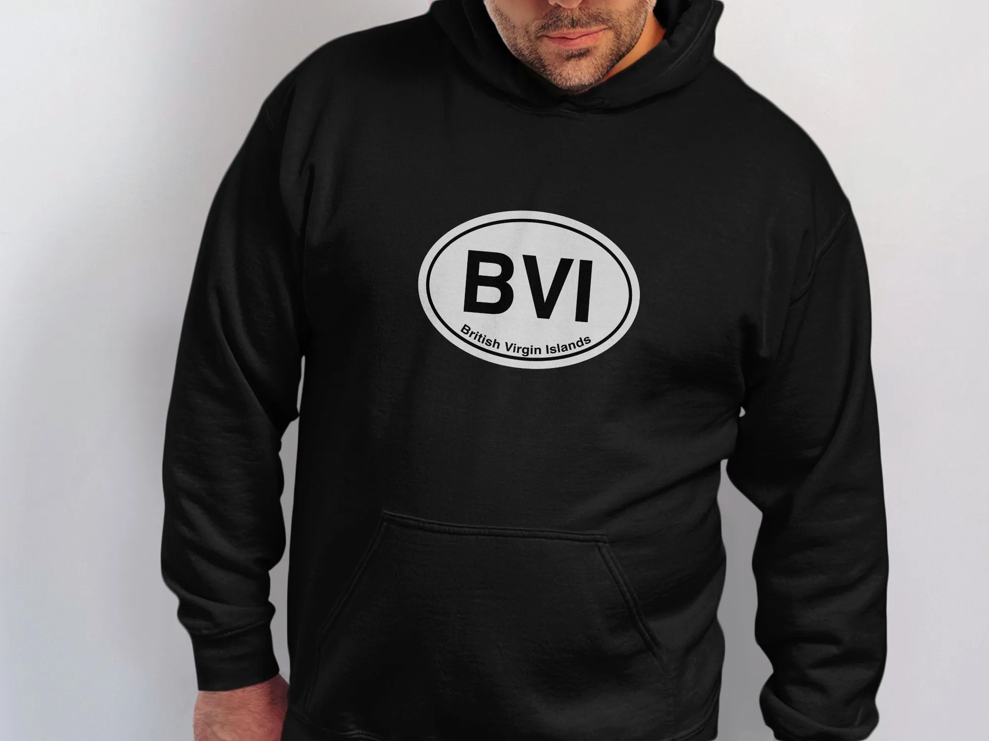 BVI Mens Hoodie - Explore Island Serenity in Comfortable Style