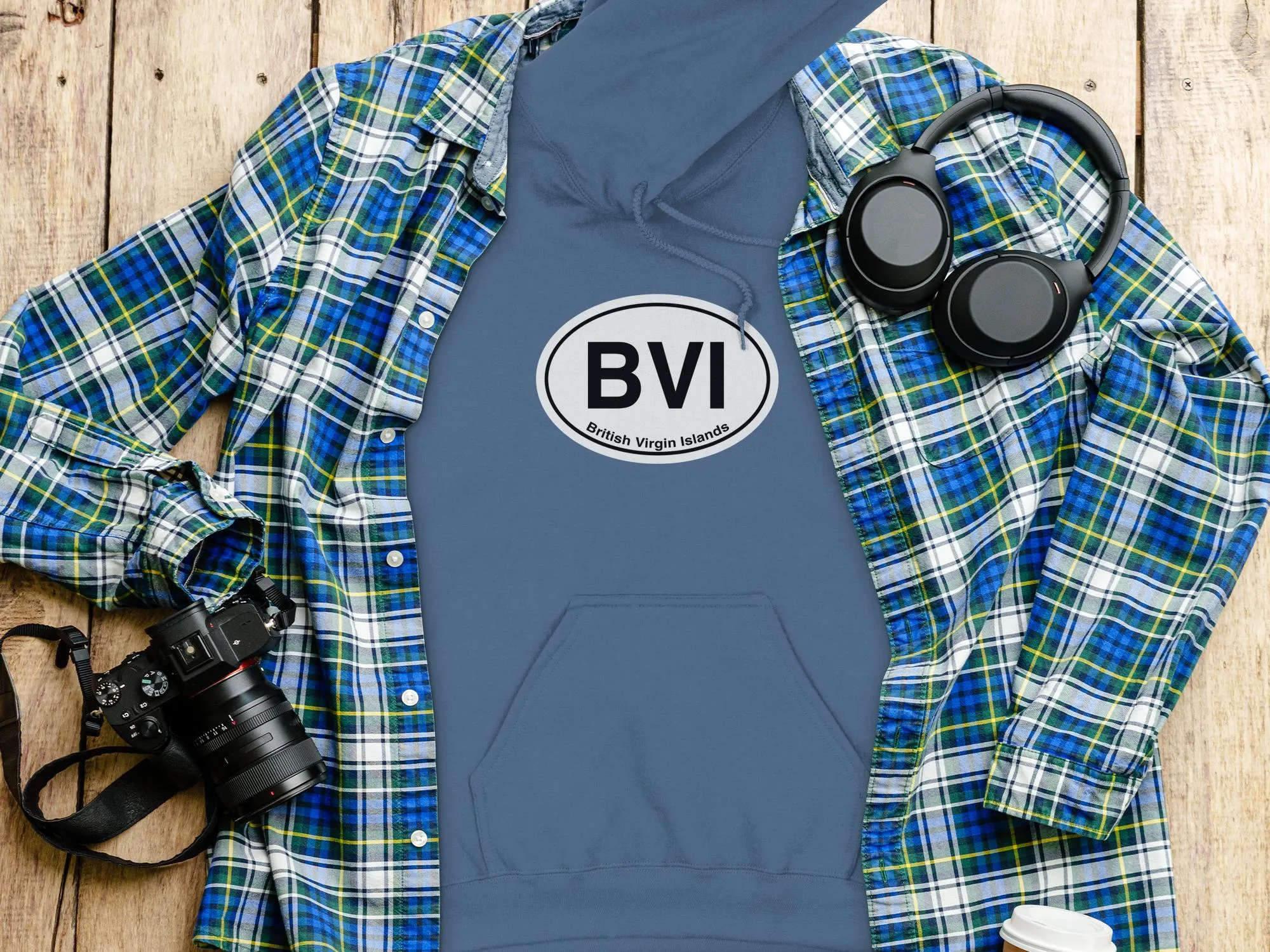 BVI Mens Hoodie - Explore Island Serenity in Comfortable Style