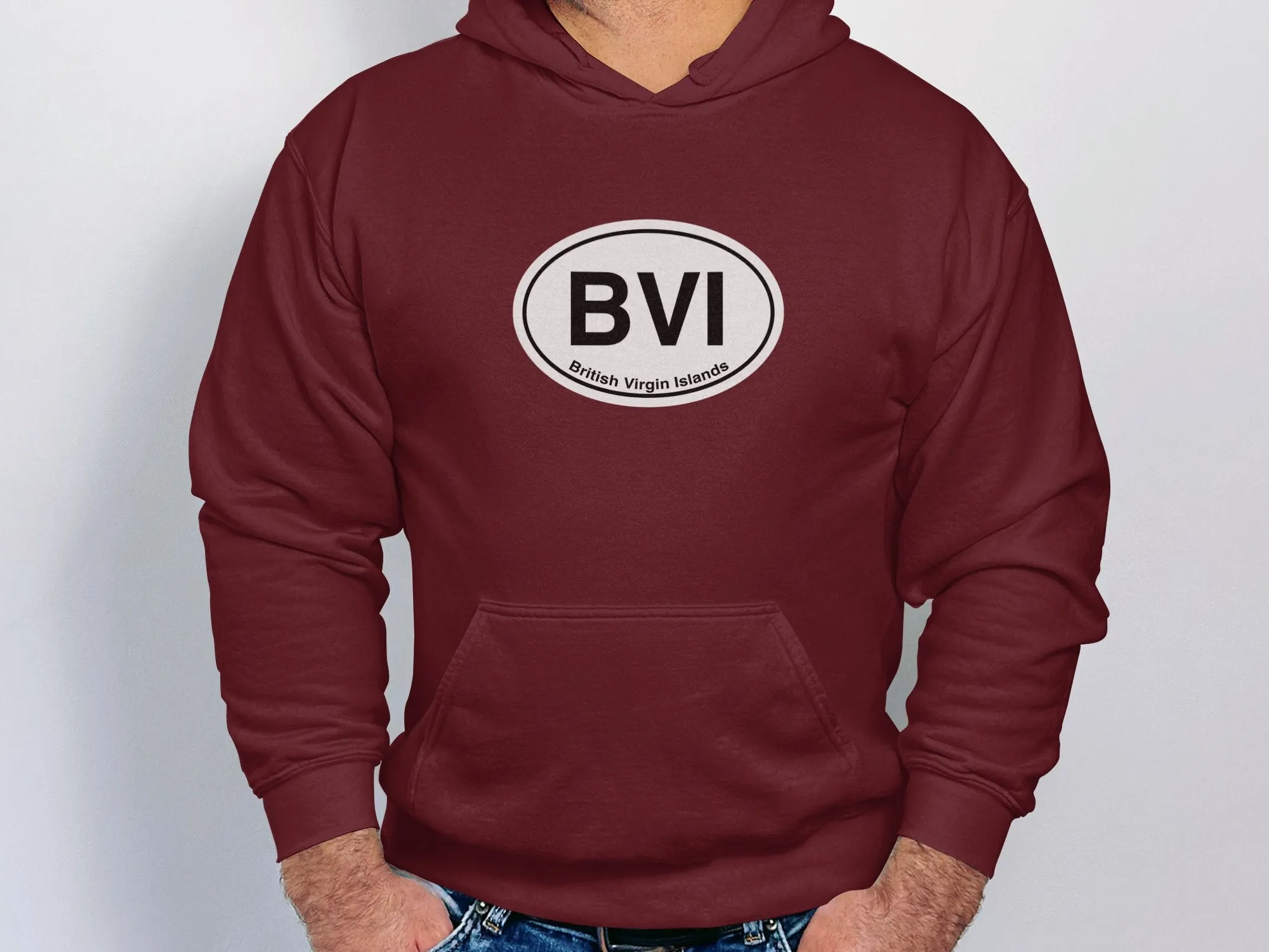 BVI Mens Hoodie - Explore Island Serenity in Comfortable Style