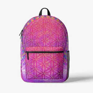 Cameron Gray | Flower of Life | Retro Colorful Print Trendy Backpack