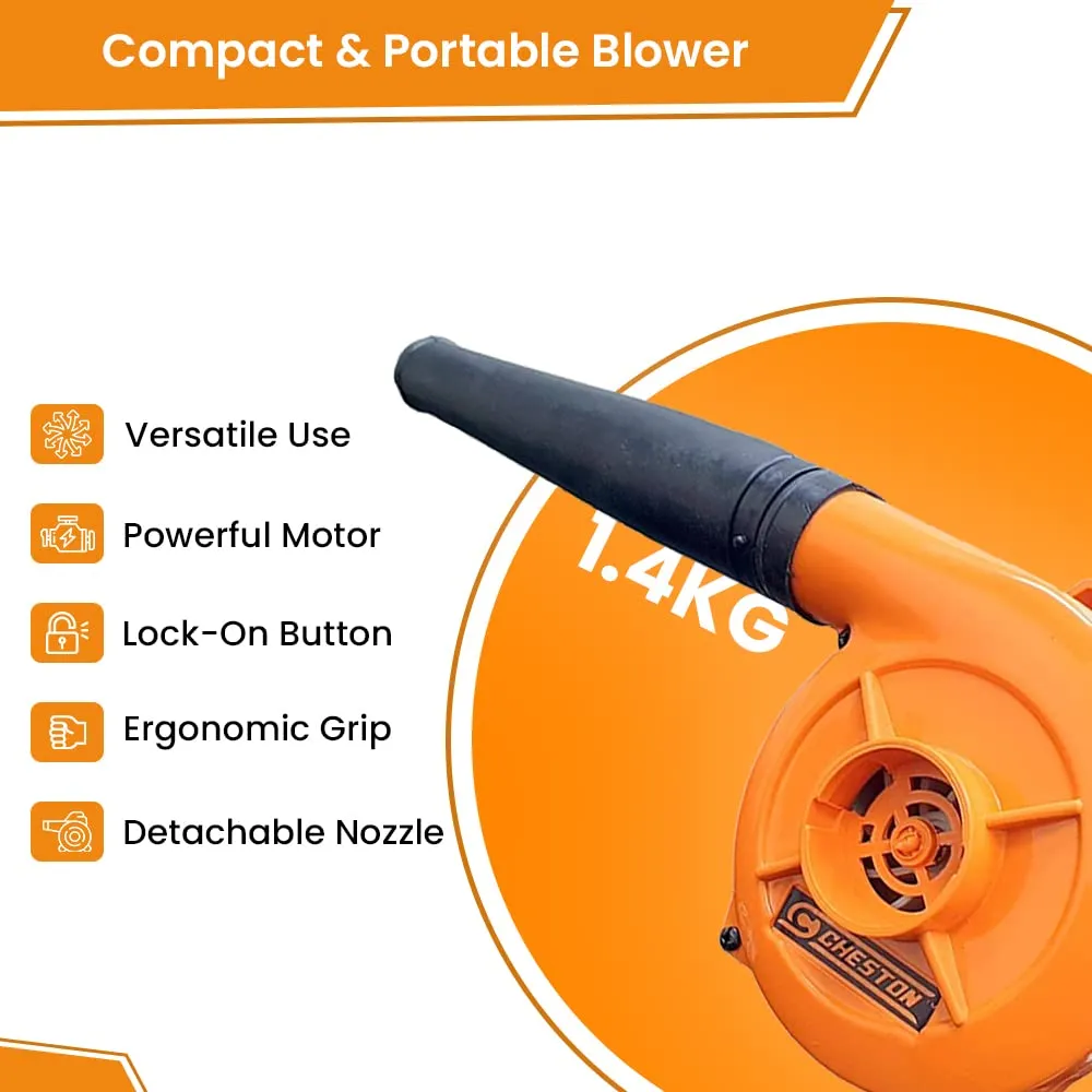 Cheston 500W Air Blower for Home | 13000 r/min | Machine for Cleaning Dust | Copper Wiring I Electric Blower and Vacuum Cleaner 2 in 1 for Home & Office I Durable