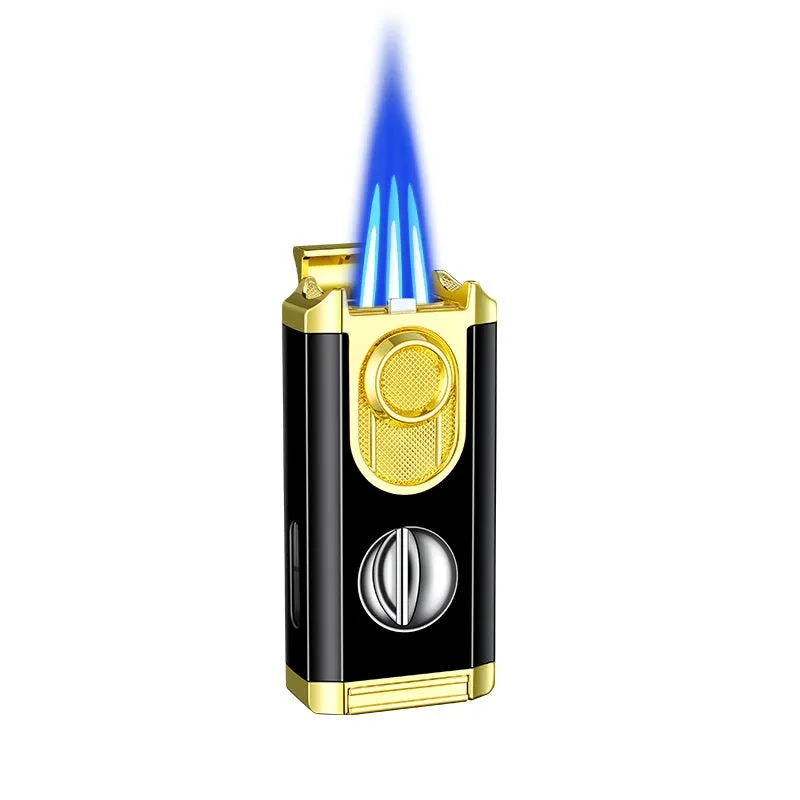 Cigar Lighter With Transom Three Torch Lighter