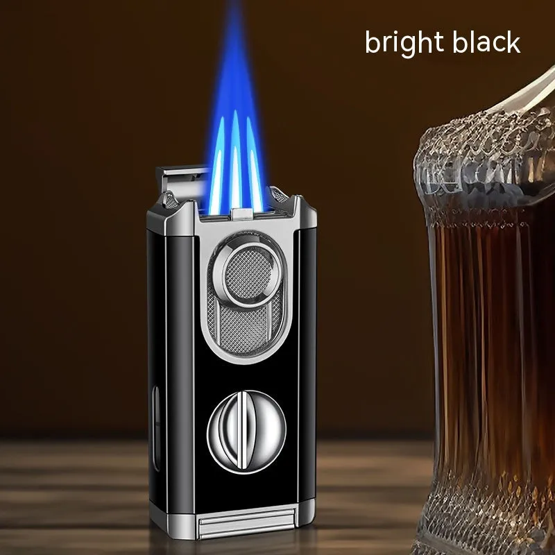 Cigar Lighter With Transom Three Torch Lighter