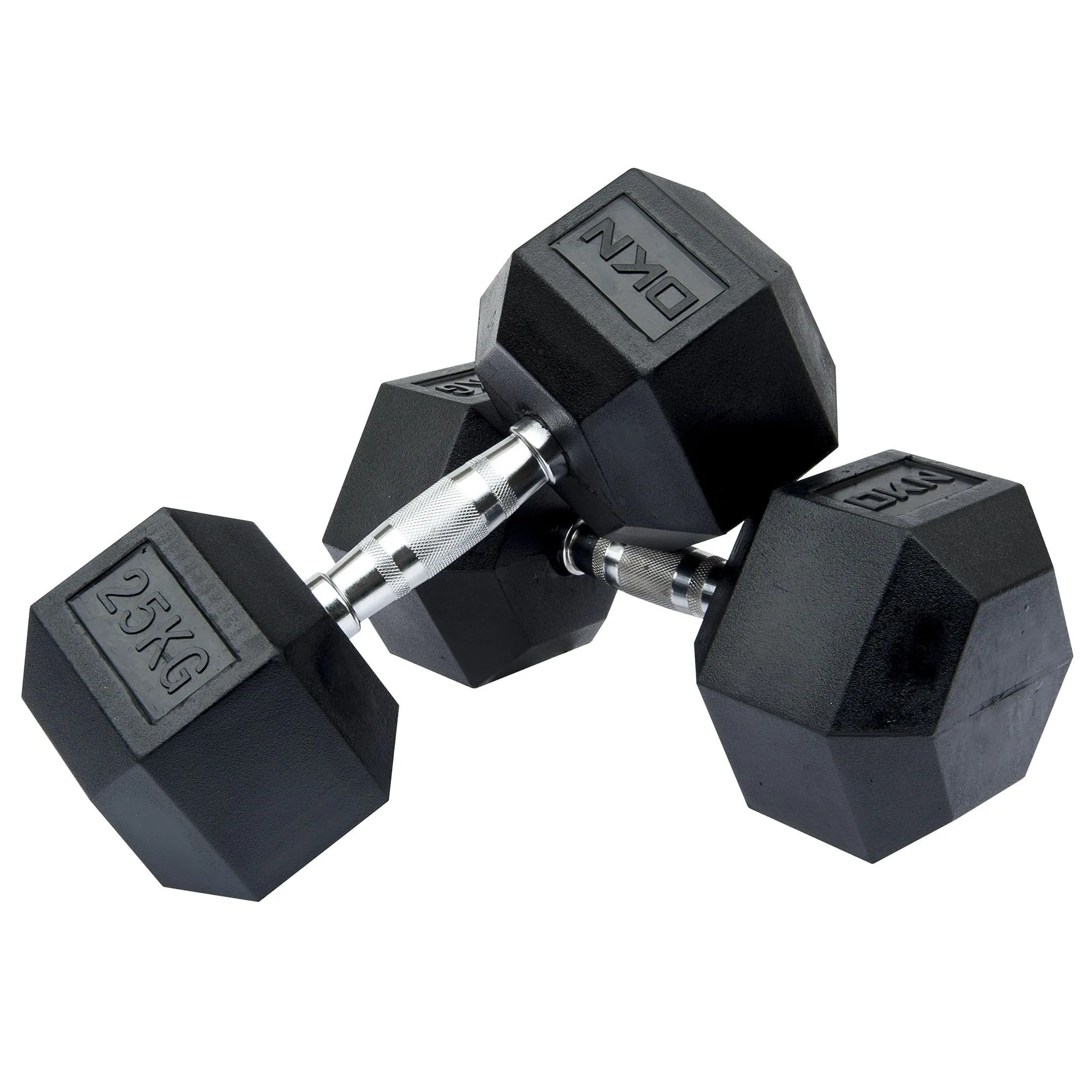 DKN 10kg to 30kg Rubber Hex Dumbbell Set - 5 Pairs