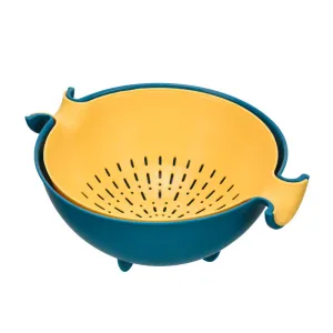 Double-layer rotating drain basket