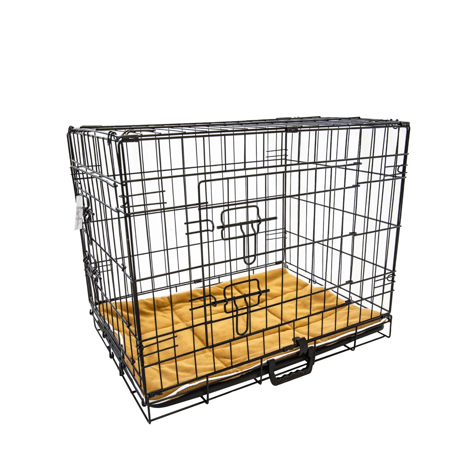 Durable Folding Dog Crate, Double Door, Tray   Mat - Paw Mate