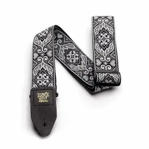 Ernie Ball Tribal Jacquard Guitar Strap, Silver