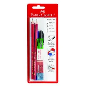 FABER-CASTELL SCHOOL SET (2PC 2ER 3BP 1SHP)