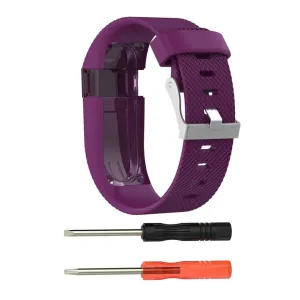 Fitbit Charge HR soft silicone watchband - Dark Purple / Size: L