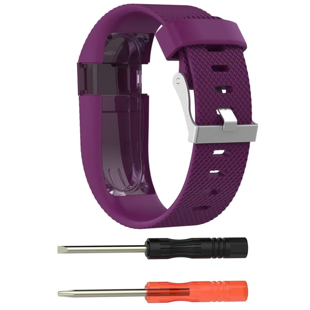 Fitbit Charge HR soft silicone watchband - Dark Purple / Size: S