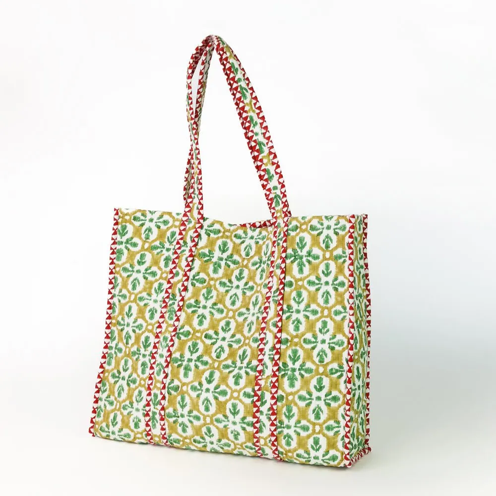 Fleur de Lis Geo Saffron Tote Bag