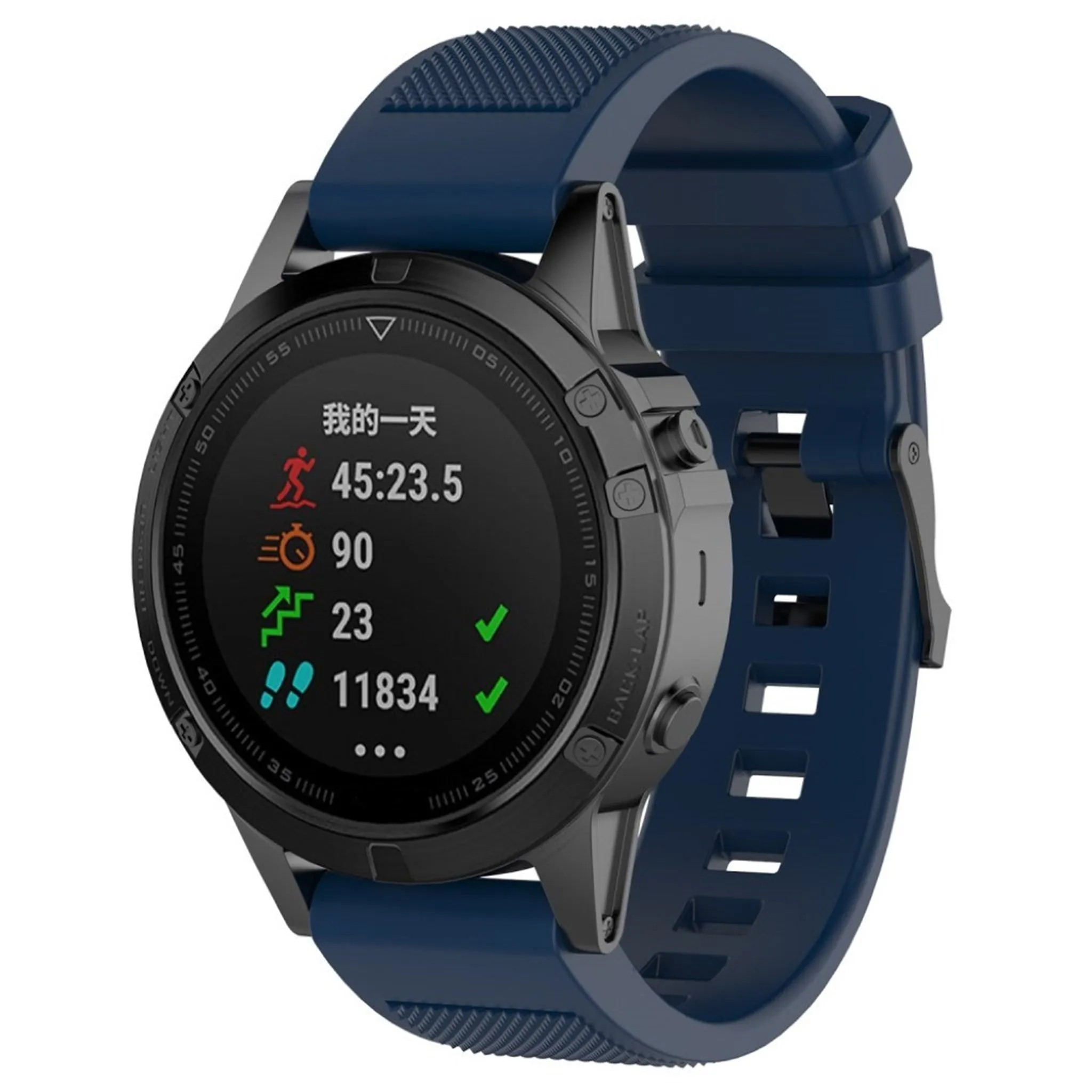 Garmin Approach S60 twill texture silicone watchband - Dark Blue