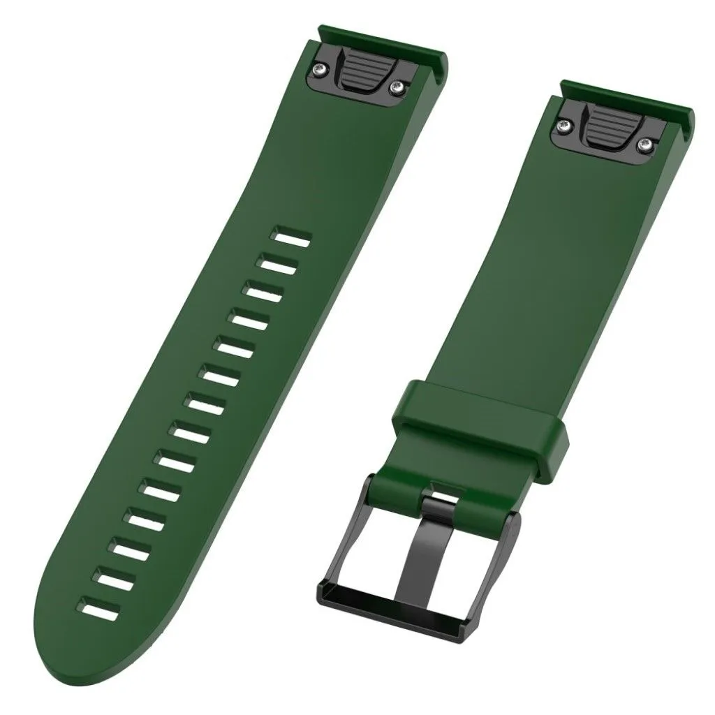 Garmin Fenix 5S textured silicone watch strap band - Army Green