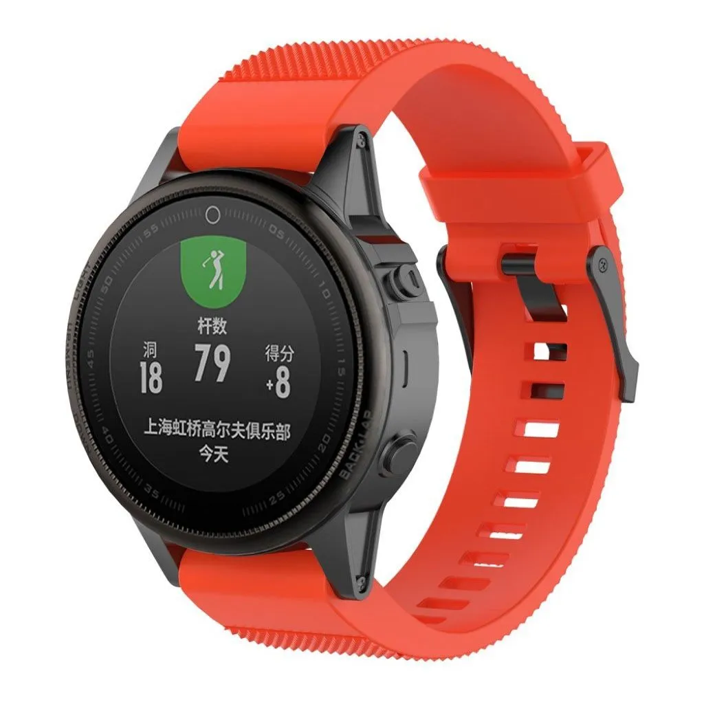 Garmin Fenix 5S textured silicone watch strap band - Red