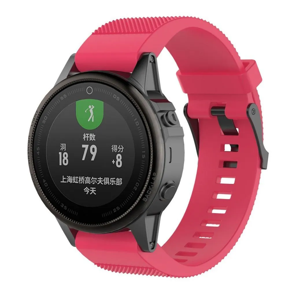 Garmin Fenix 5S textured silicone watch strap band - Rose