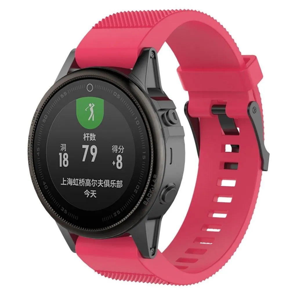 Garmin Fenix 5S textured silicone watch strap band - Rose