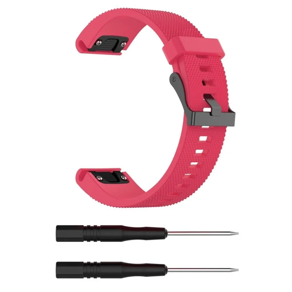 Garmin Fenix 5S textured silicone watch strap band - Rose