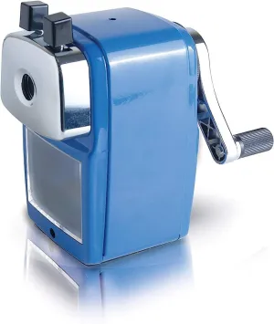 Hand Pencil Sharpener With Clamp Blue