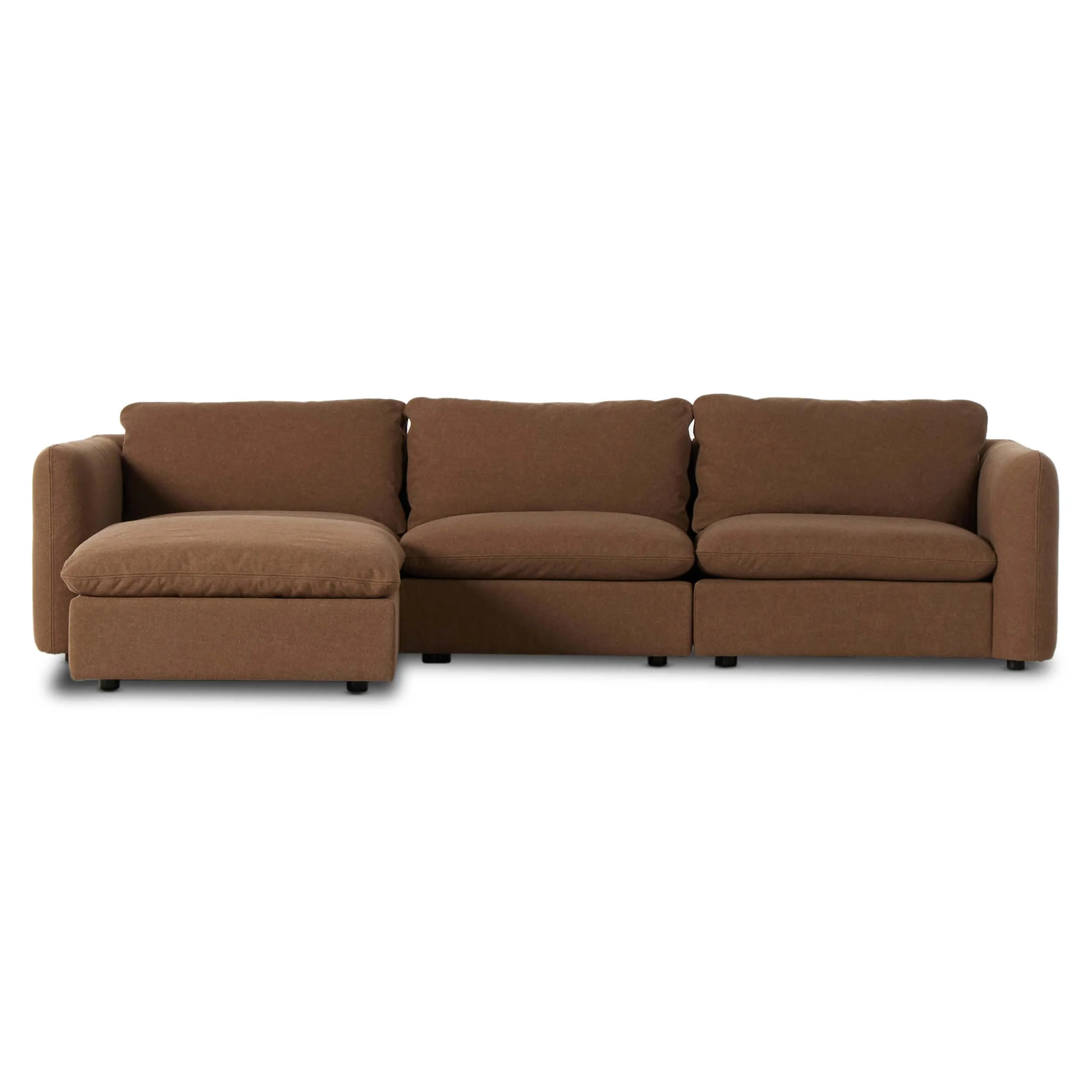 Ingel 3 Piece Sectional w/Ottoman, Antwerp Cafe