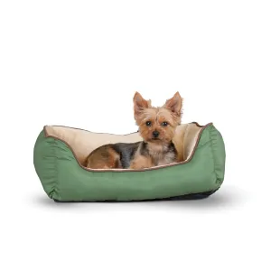 K&H Pet Products Self-Warming Lounge Sleeper Pet Bed, Sage/Tan, Small, 16" X 20"