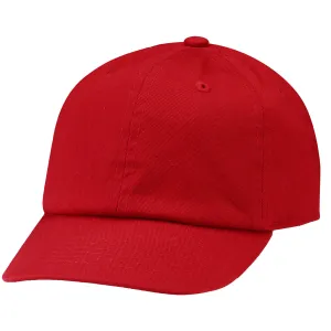 Kids Baseball Cap Cotton Adjustable Size - Red