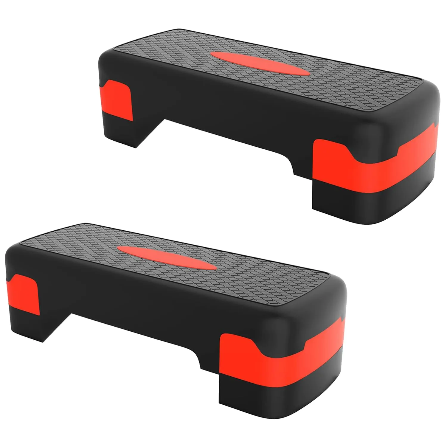 Kuber Industries Adjustable Aerobic Stepper For Gym, Yoga, Home-Pack of 2 (Black & Red)