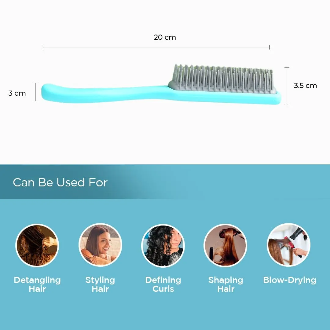 Kuber Industries Hair Brush | Flexible Bristles Brush | Hair Brush with Paddle | Straightens & Detangles Hair Brush | Suitable For All Hair Types | Hair Brush Styling Hair | Small | Set of 3 | Multi