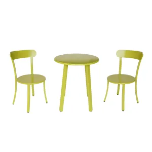 Larson Outdoor Bistro Set, Matte Lime Green